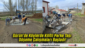 Gürün’de Köylerde Kilitli Parke Taşı Döşeme Çalışmaları Başladı!
