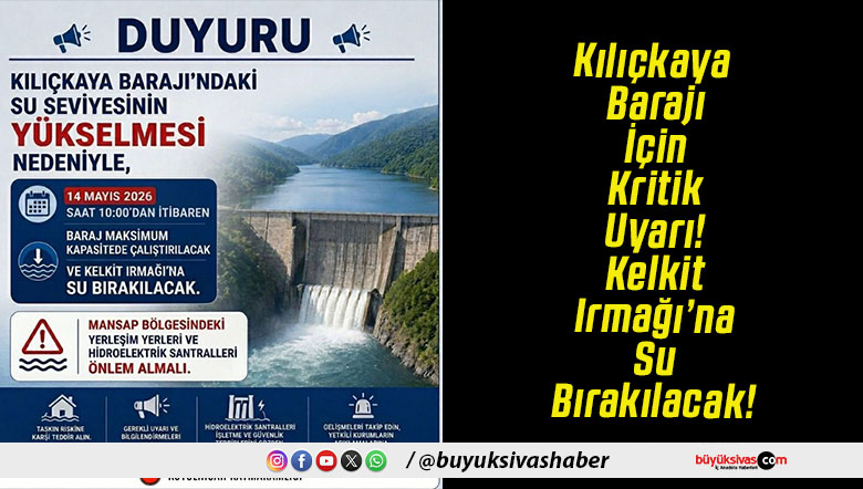 Kılıçkaya Barajı İçin Kritik Uyarı! Kelkit Irmağı’na Su Bırakılacak!