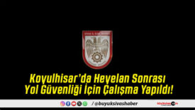 Koyulhisar’da Heyelan Sonrası Yol Güvenliği İçin Çalışma Yapıldı!
