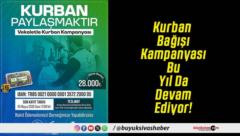 Kurban Bağışı Kampanyası Bu Yıl Da Devam Ediyor!