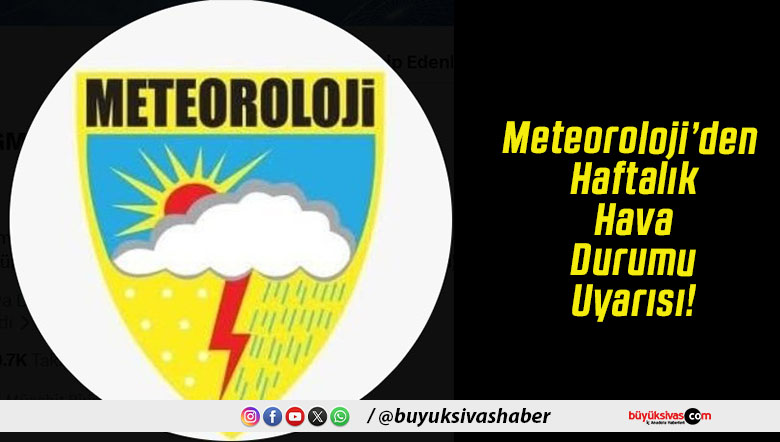 Meteoroloji’den Haftalık Hava Durumu Uyarısı!