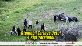 Otomobil Tarlaya Uçtu! 4 Kişi Yaralandı!
