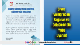 Sivas Valiliği’nden Sağanak