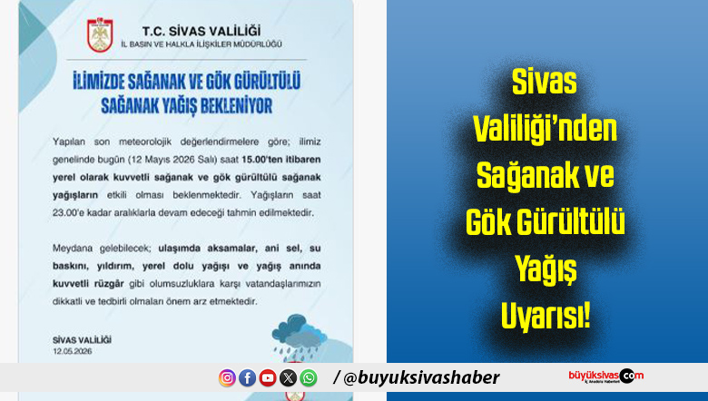 Sivas Valiliği’nden Sağanak