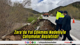 Zara’da Yol Çökmesi Nedeniyle Çalışmalar Başlatıldı!