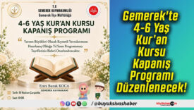 Gemerek'te 4-6 Yaş Kur’an Kursu Kapanış Programı Düzenlenecek!