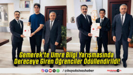 Gemerek'te Umre Bilgi Yarışmasında Dereceye Giren Öğrenciler Ödüllendirildi!
