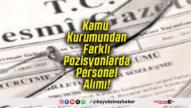 Kamu Kurumundan Farklı Pozisyonlarda Personel Alımı!