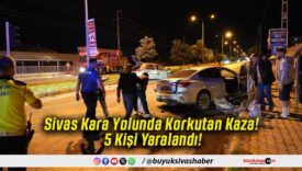 Sivas Kara Yolunda Korkutan Kaza! 5 Kişi Yaralandı!