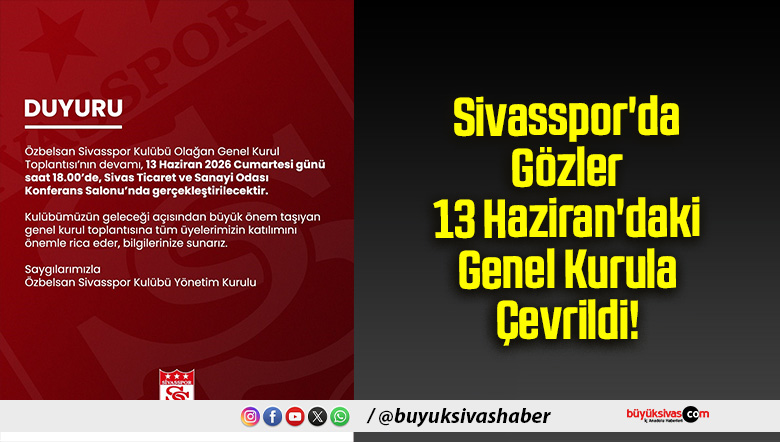 Sivasspor'da Gözler