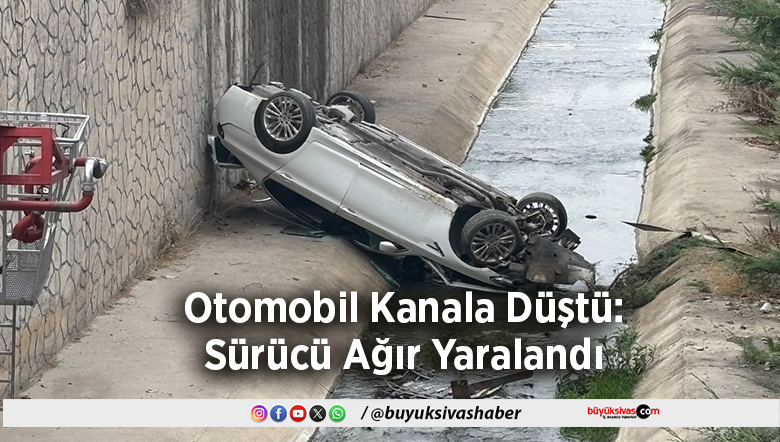 Otomobil Kanala Düştü