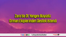 Zara’da Ot Yangını Büyüdü