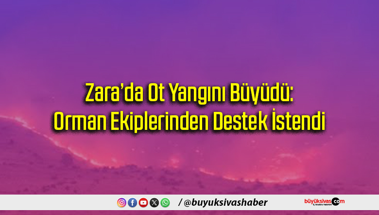 Zara’da Ot Yangını Büyüdü