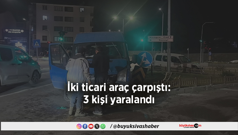 İki ticari araç çarpıştı