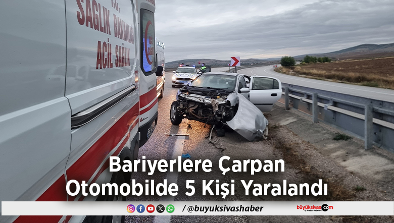 Bariyerlere Çarpan Otomobilde