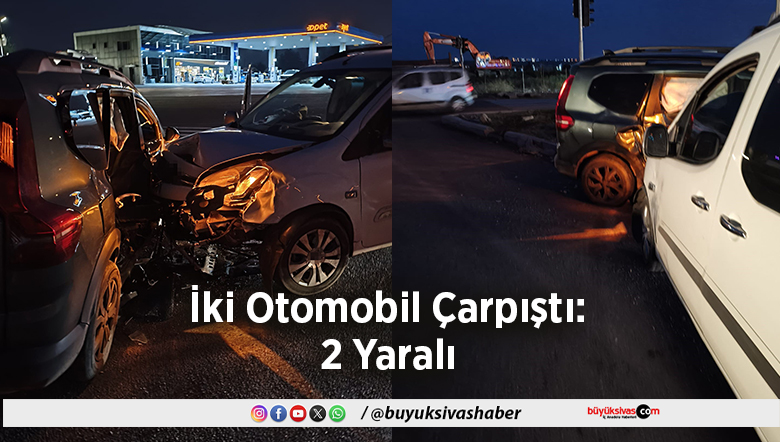 İki Otomobil Çarpıştı