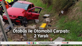 Otobüs ile Otomobil Çarpıştı: 2 Yaralı