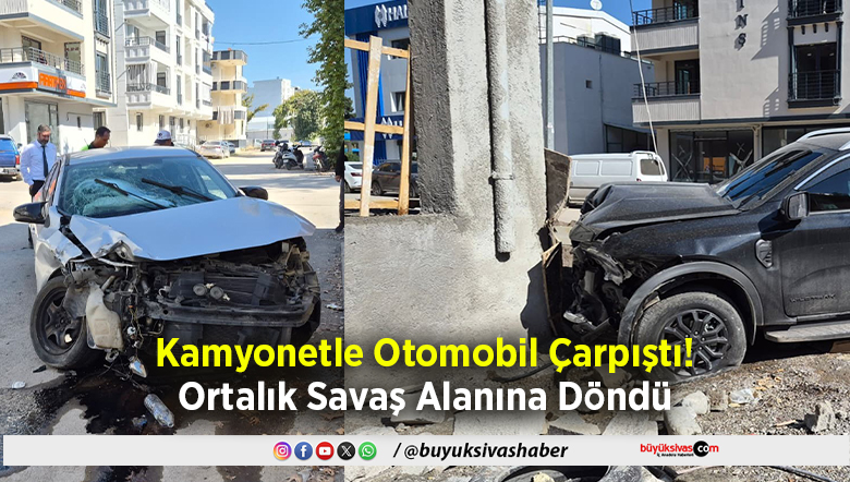 Otomobil Çarpıştı Ortalık Savaş Alanına