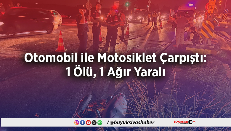 Otomobil ile Motosiklet Çarpıştı