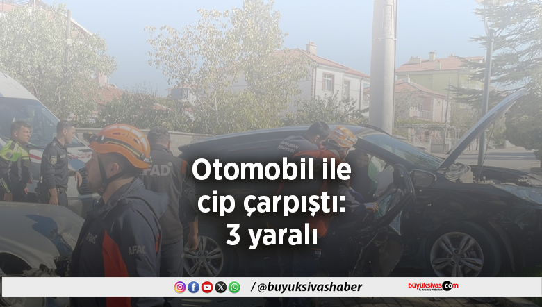Otomobil ile cip çarpıştı