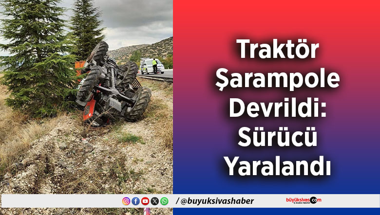Traktör Şarampole Devrildi