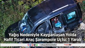 Yağış Nedeniyle Kayganlaşan Yolda