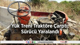 Yük Treni Traktöre Çarptı